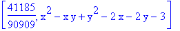 [41185/90909, x^2-x*y+y^2-2*x-2*y-3]